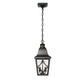 Outdoor Pendant Light Fixture, Modern Black Exterior Hanging Lantern Anti-Rust Metal Hanging Lights with Clear Glass Shade and Adjustable Chain for Porch Foyer Doorway Front Door (1 pack)