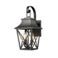 Black Outdoor Wall Lantern 2-Light,Large Outside Modern Wall Sconce Light Fixture,Industrial Porch Light Wall Mount with Glass,Waterproof Farmhouse Exterior Lamp Lighting (1 Pack)