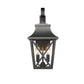 Black Outdoor Wall Lantern 2-Light,Large Outside Modern Wall Sconce Light Fixture,Industrial Porch Light Wall Mount with Glass,Waterproof Farmhouse Exterior Lamp Lighting (1 Pack)