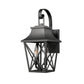 Black Outdoor Wall Lantern 2-Light,Large Outside Modern Wall Sconce Light Fixture,Industrial Porch Light Wall Mount with Glass,Waterproof Farmhouse Exterior Lamp Lighting (1 Pack)