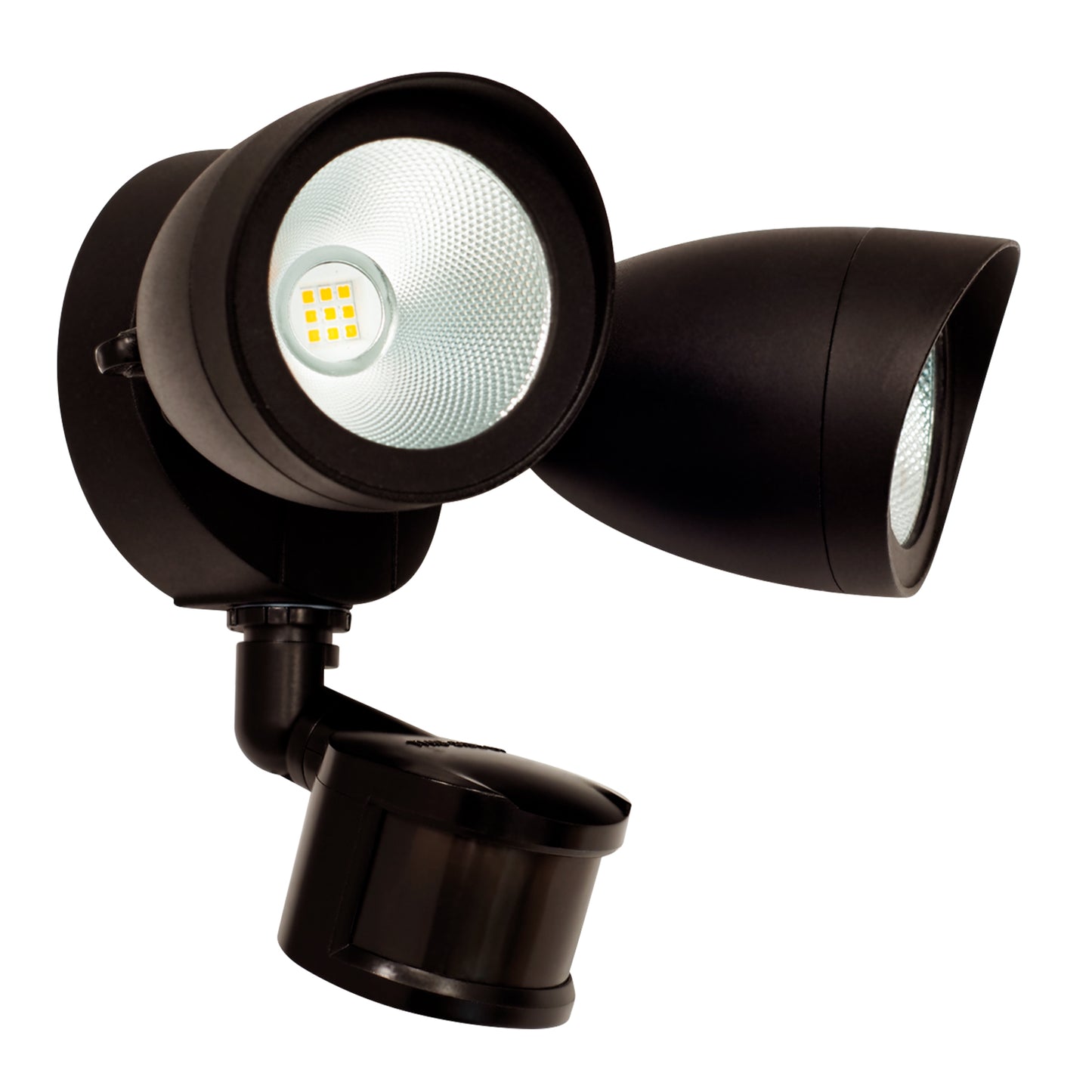 Twin Head LED Security Light with Motion Sensor Bronze Finish