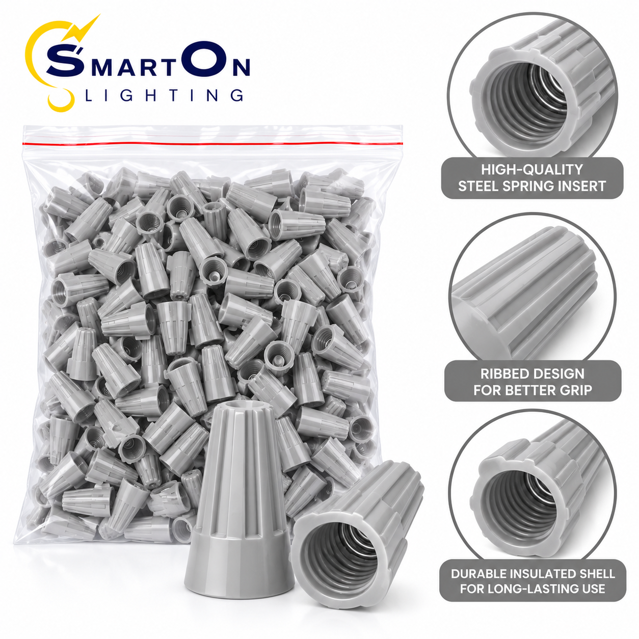 Grey Terminal Wire Nut MP15-GR-250pcs