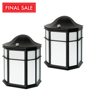 14W LED Wall Sconce with Photocell, High Quality Aluminum Housing with Black Finish (2 pack)