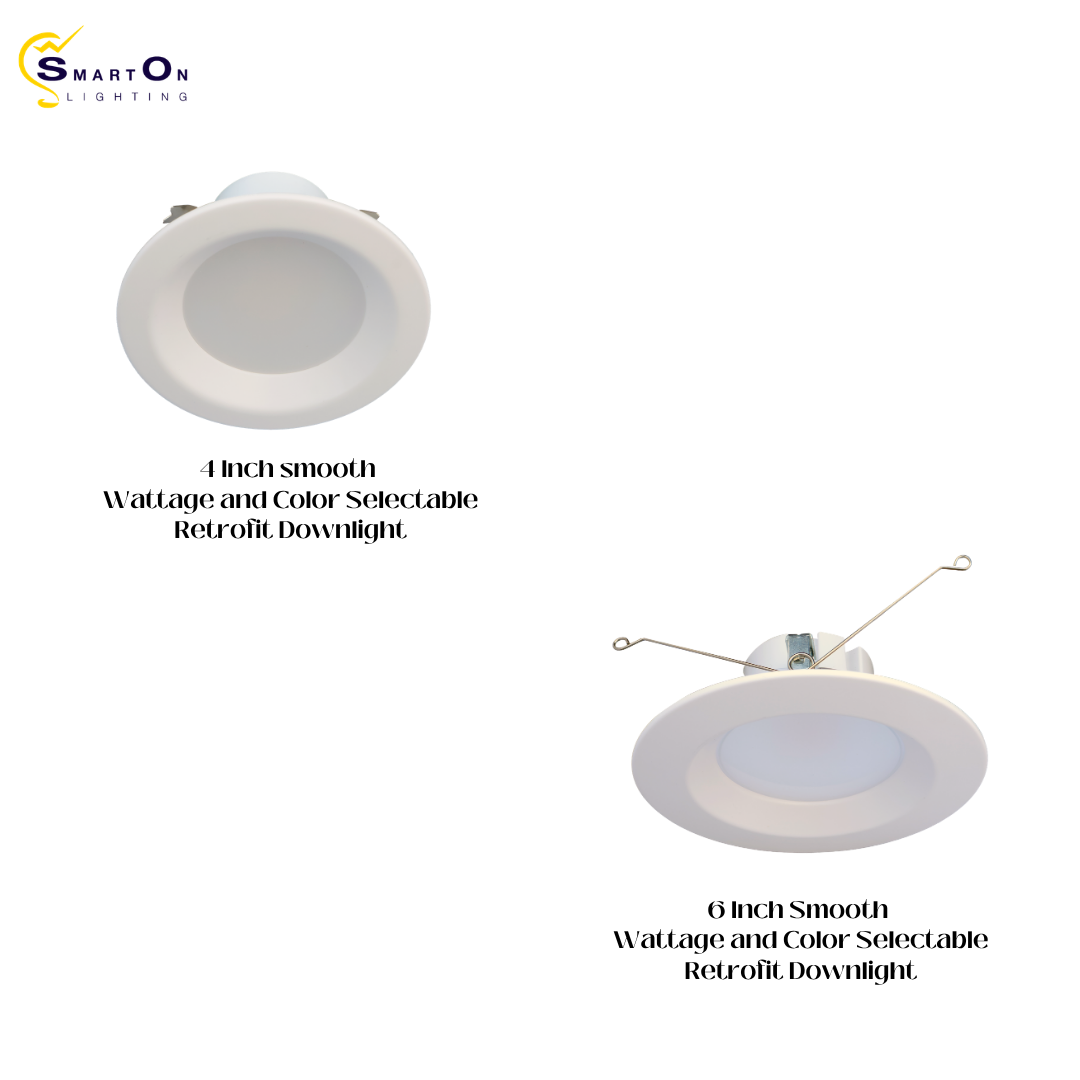 4"/6" Smooth Retrofit Downlight – Wattage & Color Selectable