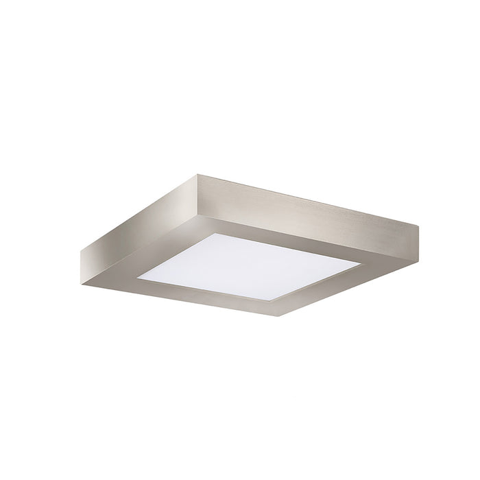 Run Bison 5.5 Inch Square 5CCT Color Selectable Surface Mount Panel Light Fixture, Brush Nickel Finish