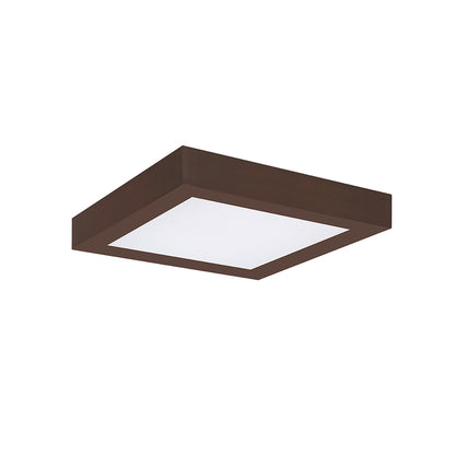 Run Bison 7 Inch Square 5CCT Color Selectable Surface Mount Panel Light Fixture, Bronze Finish