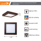 Run Bison 7 Inch Square 5CCT Color Selectable Surface Mount Panel Light Fixture, Bronze Finish