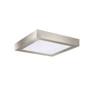 Run Bison 7 Inch Square 5CCT Color Selectable Surface Mount Panel Light Fixture, Brush Nickel Finish