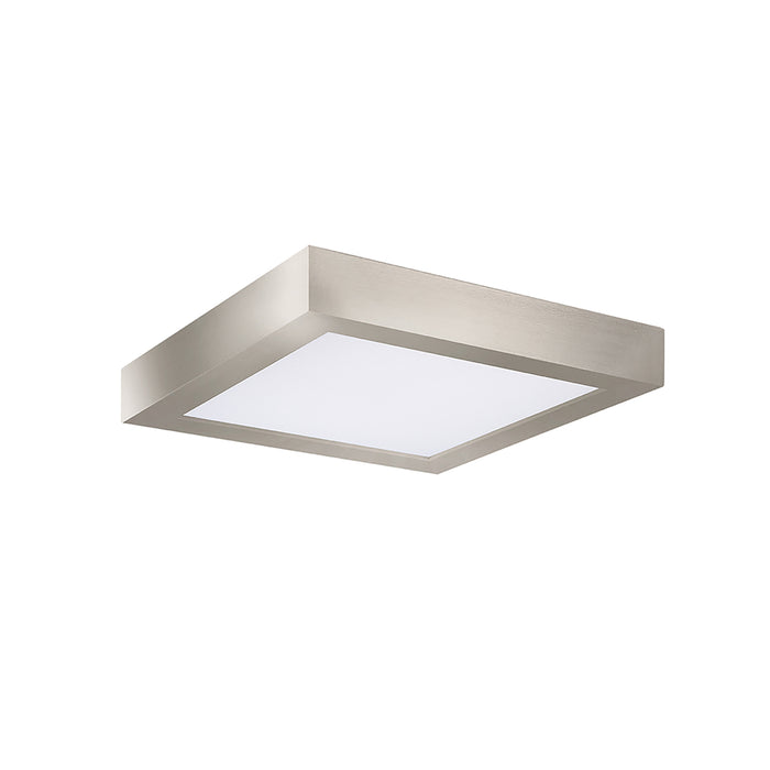 Run Bison 7 Inch Square 5CCT Color Selectable Surface Mount Panel Light Fixture, Brush Nickel Finish