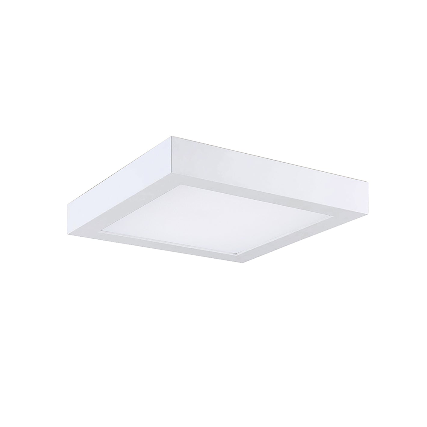 7 Inch Square 5CCT Color Selectable Surface Mount Panel Light Fixture, White Finish