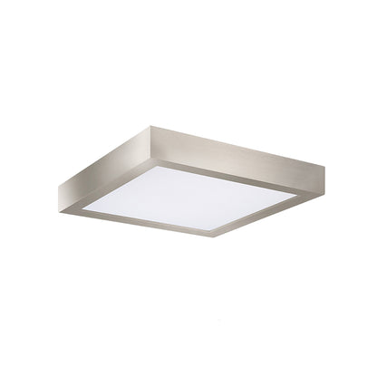 Run Bison 9 Inch Square 5CCT Color Selectable Surface Mount Panel Light Fixture, Brush Nickel Finish
