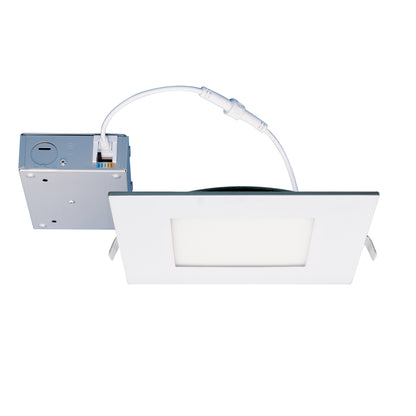 Led Canless Square Slim Recessed Light , 6 Inch , 15W , 1100 Lumens ,Flat Trim , Selectable CCT