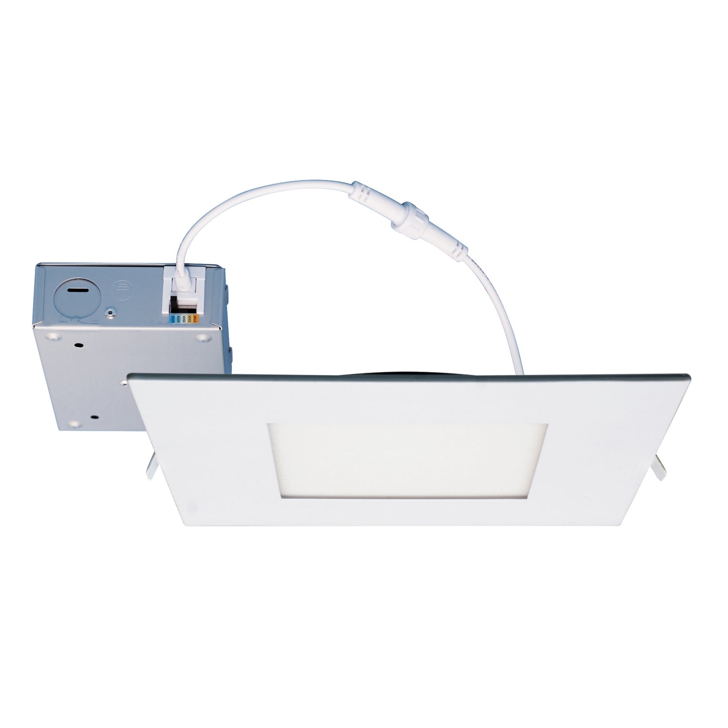 Led Canless Slim Square Recessed Downlight , 8 Inch , 18W , 1500 Lumens , Flat Trim ,Selectable CCT
