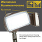 Double Head Square LED Security Light with Motion Sensor and photocell, Bronze Finish