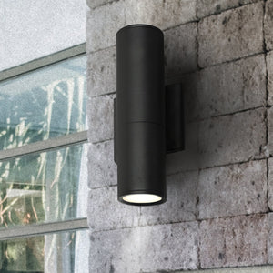 12" Tall Up-Down LED Cylinder Light Fixture, High Quality Aluminum Housing with Black/ White Finish