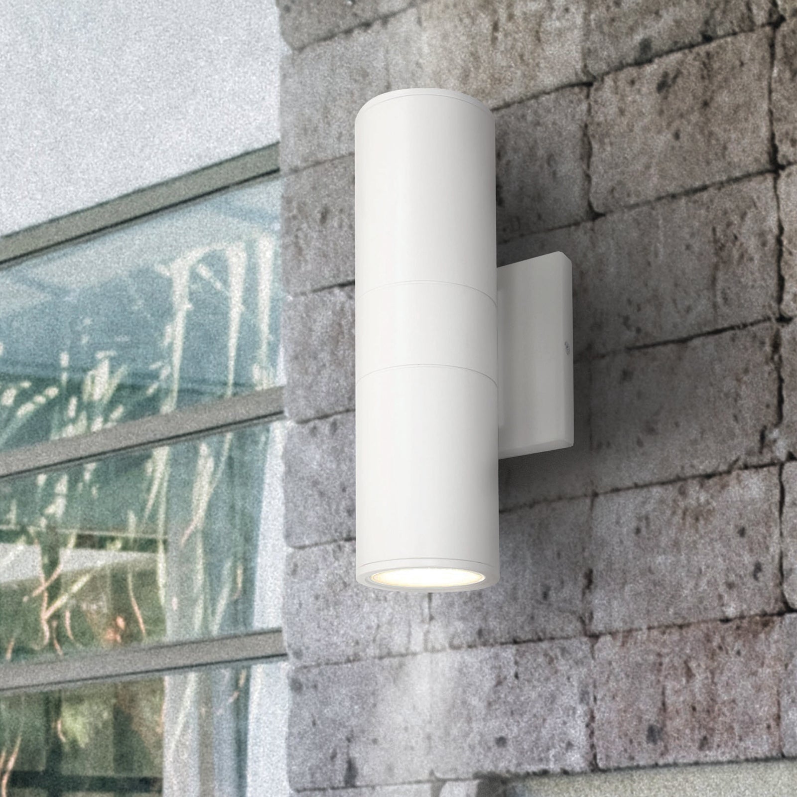 Up & Down LED Cylinder Light Fixture, White Finish