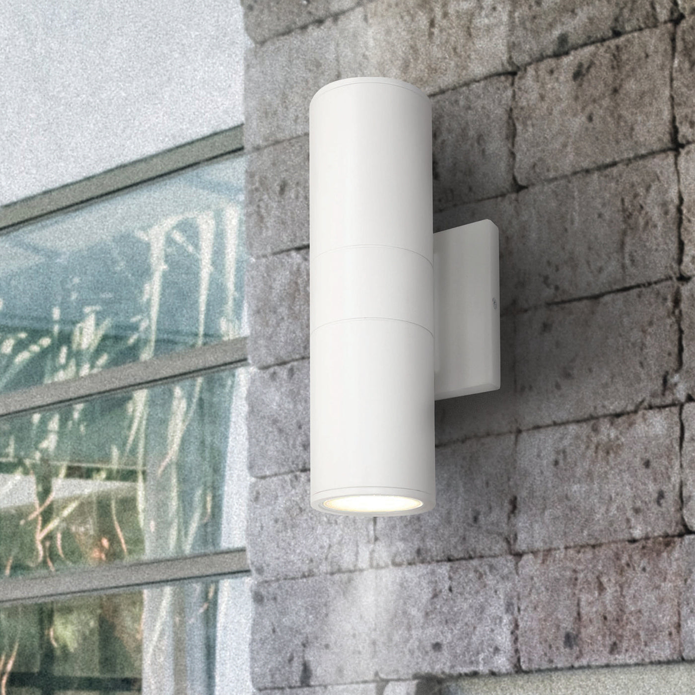 MW Lighting Up & Down LED Cylinder Light Fixture, White/ Black Finish ...