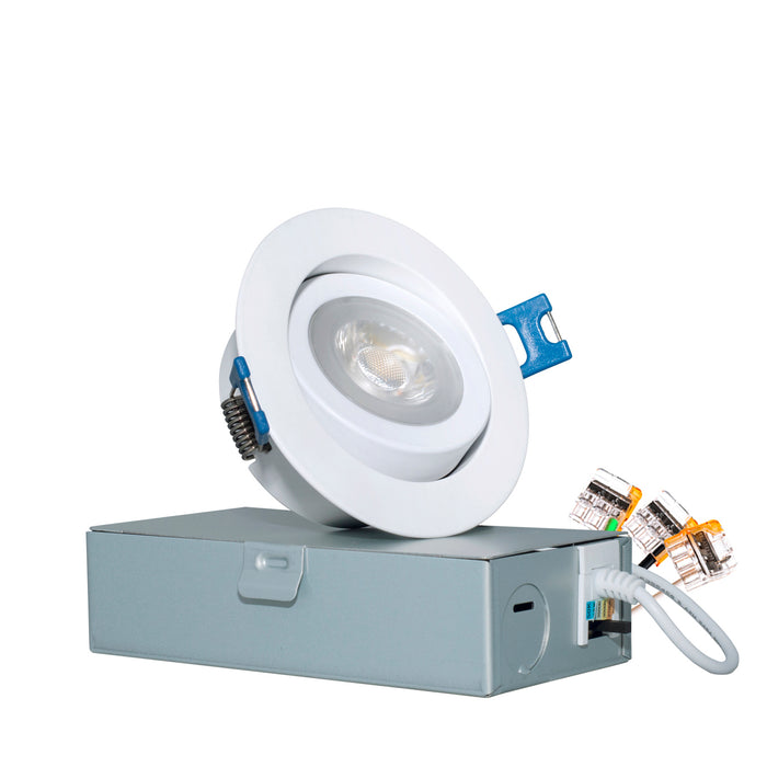 MW Lighting 3 inch Canless LED Gimbal Recessed Light with Junction Box-2700k/3000k/3500k/4000k/5000k