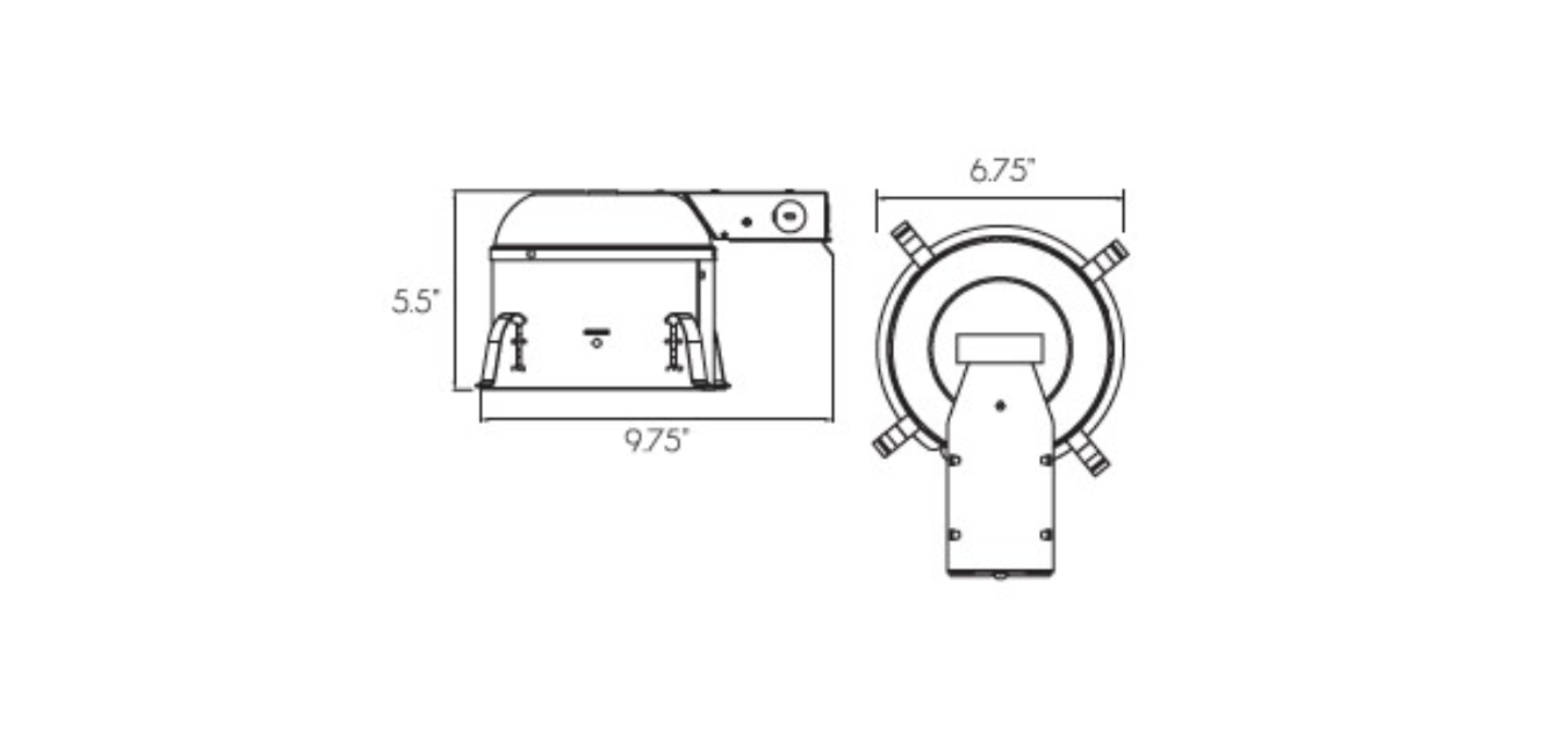 MW Lighting 6 Inch Shallow Remodel Recessed Housing Can