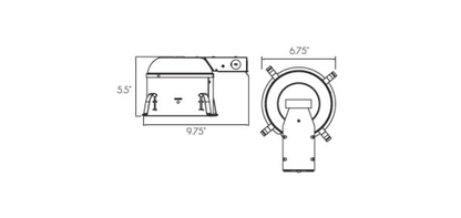 MW Lighting 6 Inch Shallow Remodel Recessed Housing Can