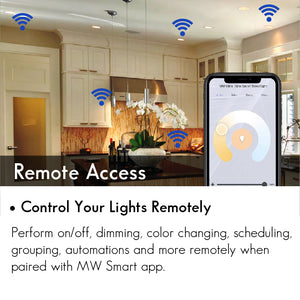 MW Lighting 5 Inch/6 Inch Smart RGB LED WIFI Downlight Retrofit Kits with Baffle Trim