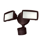 Double Head Square LED Security Light with Motion Sensor, Bronze Finish