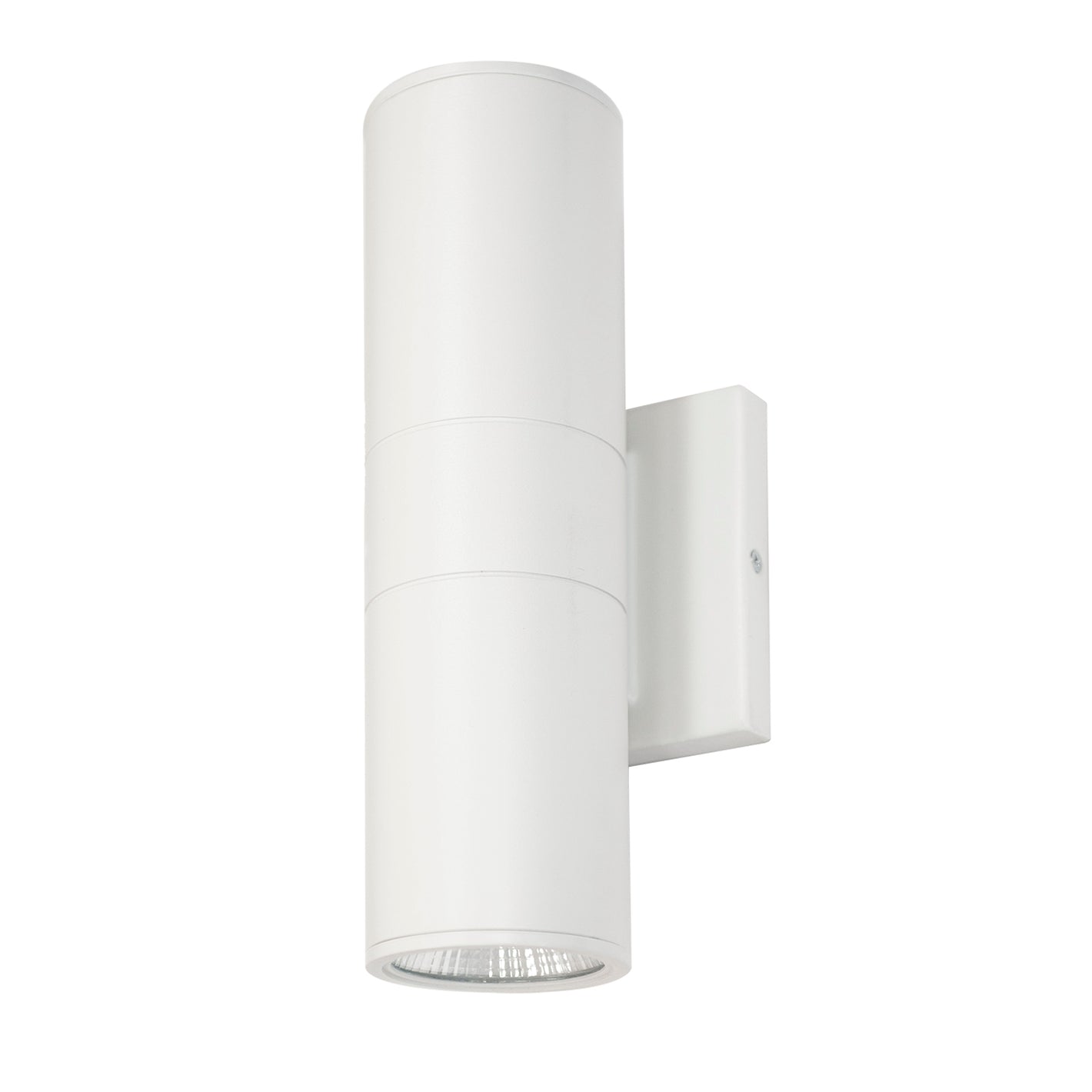 White Outdoor Wall Sconce Cylindrical Fixture
