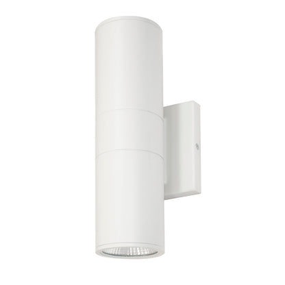 White Outdoor Wall Sconce Cylindrical Fixture